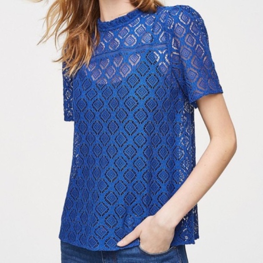 3/$20! LOFT Sheer Lace Blouse